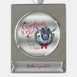 GOT kerstwijn Baby Goat Kisses Pygmy Verzilverd Banner Ornament