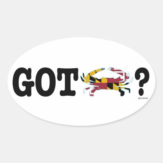 Got Maryland Crabs Decal (set van 4) Ovale Sticker (Voorkant)