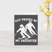 Got Ped By My Daughter Funny Skiing Dad Ski Trip  Kaart (Gele Bloem)