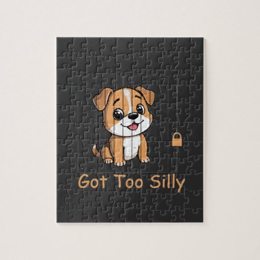 Got Too Silly Funny Dog Pun Humor Legpuzzel (Verticaal)