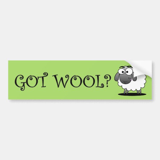GOT WOOL? Bumpersticker (Voorkant)