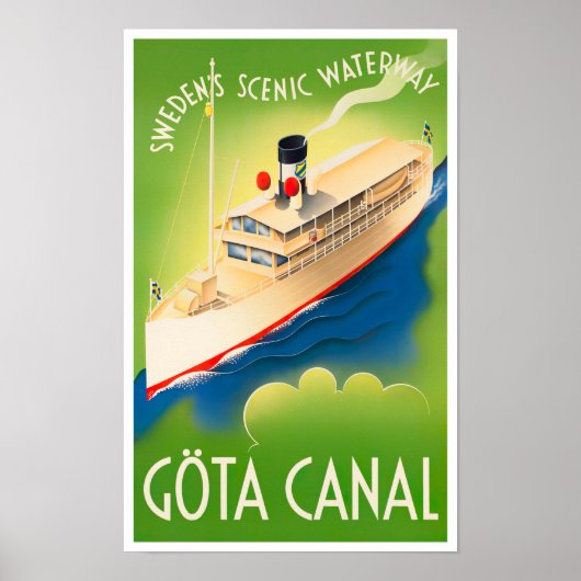 Gota canal Suède voyage vintage Poster (Devant)