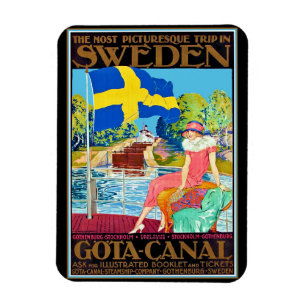 Gota Canal Zweden Vintage Travel Poster Magneet