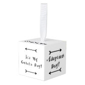 Gotcha-dag - Ontwerp voor adoptie Kubus Ornament (Voorkant hoekig)