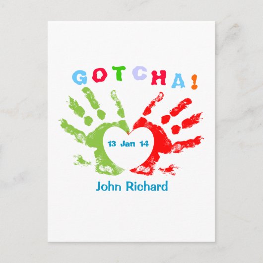 Gotcha Day - Aankondiging van adoptie (Voorkant)