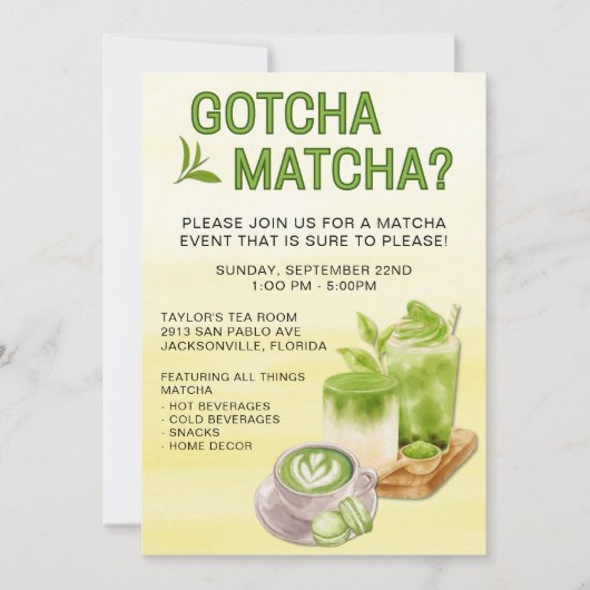 Gotcha Matcha? Event Invitation (Devant)