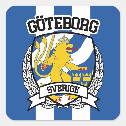 Göteborg Vierkante Sticker (Voorkant)