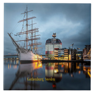 Göteborg, Zweden bij nacht Tegeltje