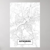 Göteborg, Zweden (zwart op wit) Poster (Voorkant)