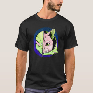 Goth Alien Kat Vormwisselaar Vaporwave T-shirt