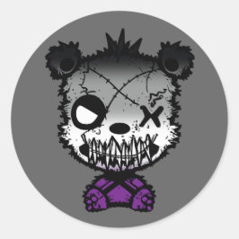 Goth Aseksuele Pride Vlag Gekleurde Beer Ronde Sticker