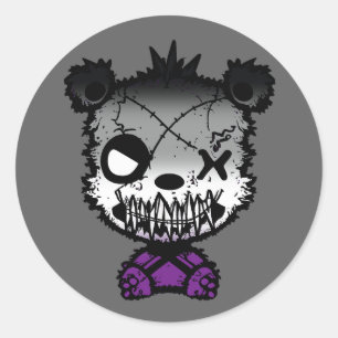 Goth Aseksuele Pride Vlag Gekleurde Beer Ronde Sticker