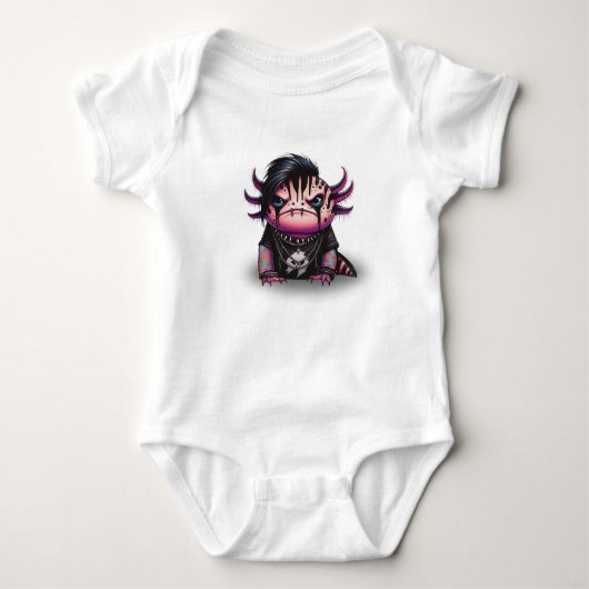 Goth Axolotl Onesie voor baby's Romper (Voorkant)