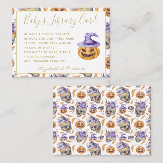Goth Baby Bibliotheek Boek Aanvraag Pompoenen Hall Informatiekaartje (Voorkant / Achterkant)