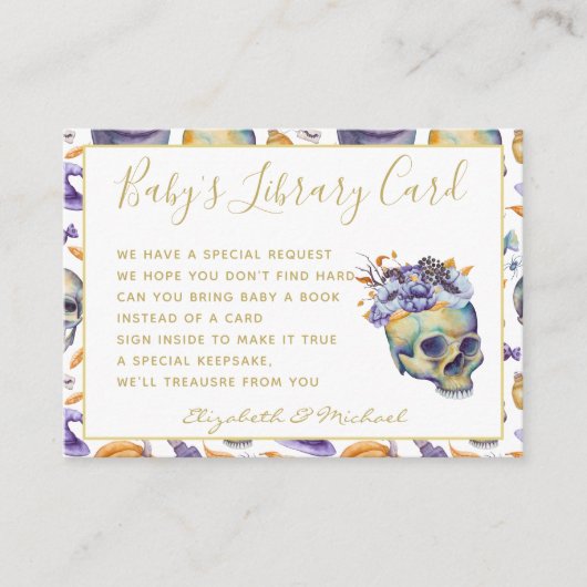 Goth Baby Bibliotheek Boek Aanvraag Schedels Hallo Informatiekaartje (Voorkant)