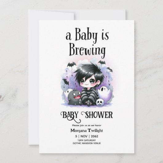 Goth Baby Boy brouwt Heksen Geest Ketel Kaart (Voorkant)