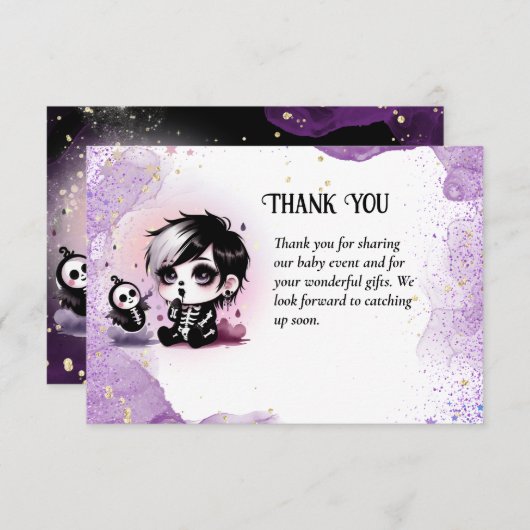 Goth Baby Boy Douche violet noir Merci (Devant / Derrière)