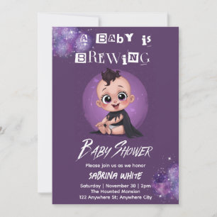 Goth Baby Shower Baby is Brewing Heksen Uitnodigin Kaart