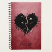 Goth Broken Heart sur Red Grunge Arrière - plan (Devant)