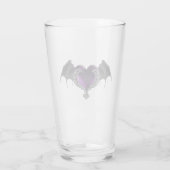 Goth Coeur pourpre avec Bat Wings Coupe en verre (Dos)