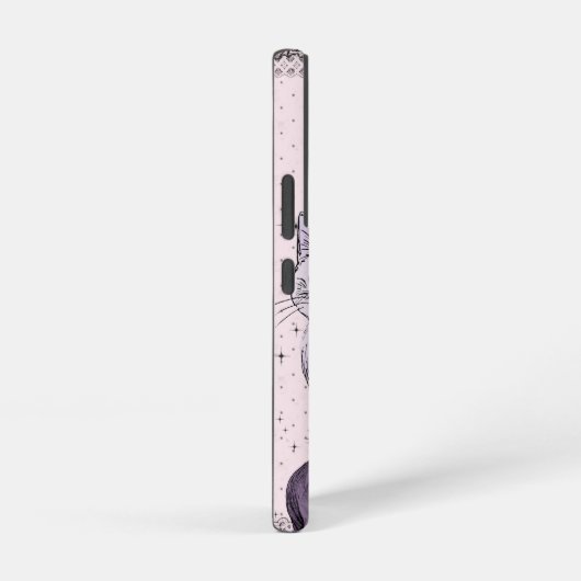 Goth Coquette Cat Phone Case – Pink & Black  Samsung Galaxy Hoesje (Rechterkant)