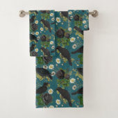 Goth Crows et Roses noirs Profond Turquoise Motif (En situation)