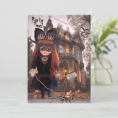 Goth Doll Invitation de la fête d'Halloween (Debout devant)
