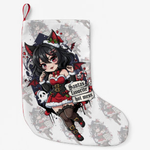 Goth Duivel Chibi Meisje Kerst Chaos Kleine Kerstsok
