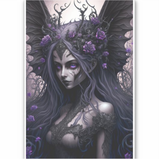 Goth Fairy Dark Imaginaire Art Sticker (Devant)