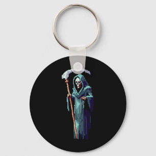 Goth Gamer 8 Bit Pixel Art Videospel Grim Reaper  Sleutelhanger