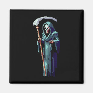 Goth Gamer 8 Bit Pixel Art Videospel Magere Hein  Magneet