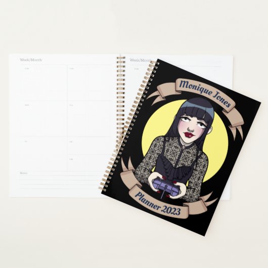 Goth Gamer Girl Planner (Devant avec enveloppe)