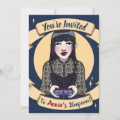 Goth Gamer Girl Sleepover Invitation (Devant)