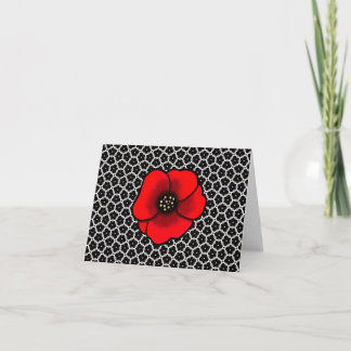 Goth Garden Klaproos Blanke Notitiekaart