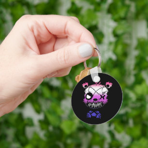 Goth Genderfluid Pride Vlag Gekleurde Beer Sleutelhanger