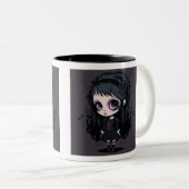 Goth Girl Mug à deux tons, 11 oz (Devant droit)