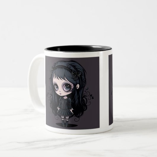 Goth Girl Mug à deux tons, 11 oz (Devant gauche)