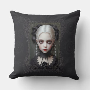Goth Girl Portrait Coussin