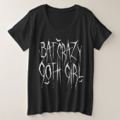 Goth Girls Bat fou gothique blanc typographie (Design devant)