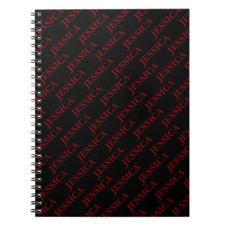 Goth Girly Red & Black Name Feminine Office Notitieboek