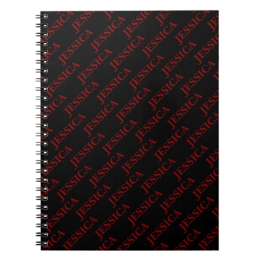 Goth Girly Red & Black Name Feminine Office Notitieboek (Voorkant)
