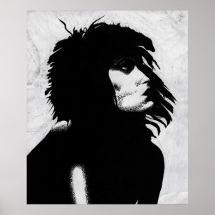 Goth Goddess Portrait Original Art Poster Imprimer