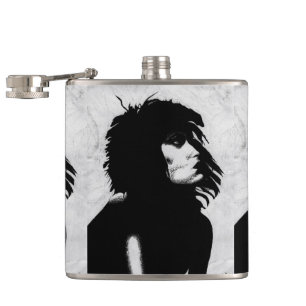 Goth Godin Vrouw Portret Iconische Mode Kunst Heupfles