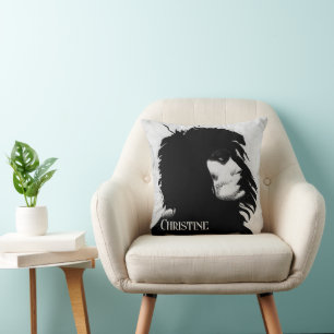 Goth Godin Vrouw Portret Iconische Mode Kunst Kussen