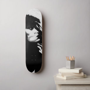 Goth Godin Vrouw Portret Iconische Mode Kunst Skateboard