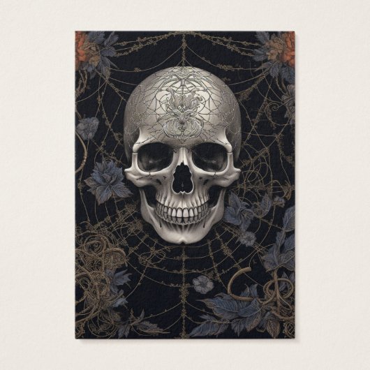 Goth Gothic Skull Spiderweb Elevage Carte d'affich (Dos)