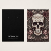 Goth Gothic Skulls Fleurs de l'oreille Carte d'aff (Devant & derrière)