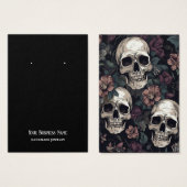 Goth Gothic Skulls Fleurs de l'oreille Carte d'aff (Devant & derrière)