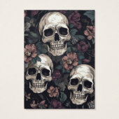 Goth Gothic Skulls Fleurs de l'oreille Carte d'aff (Dos)
