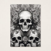 Goth Gothic Skulls Fleurs de l'oreille Carte d'aff (Dos)